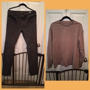 2Pcs Crocker Jeans 36"x 36" & Esntls Sweat Shirt 'M'